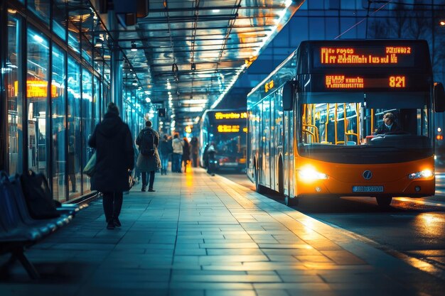 Passengers at the bus station