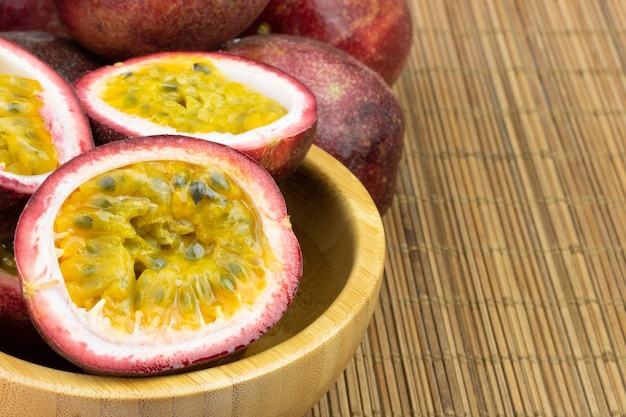 passion fruit slice on table