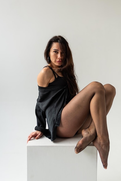 Passionate latina dancer in the studio