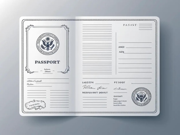 Photo a passport is open to a page that says passport