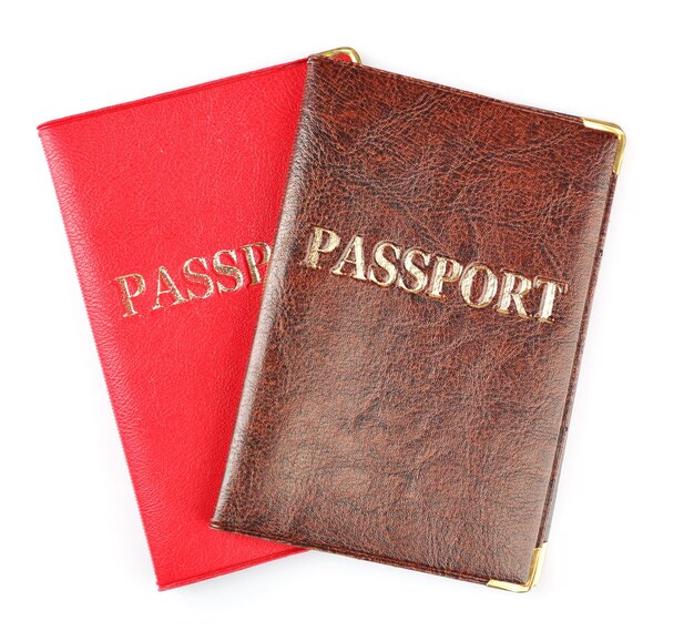 Passports isolated on white