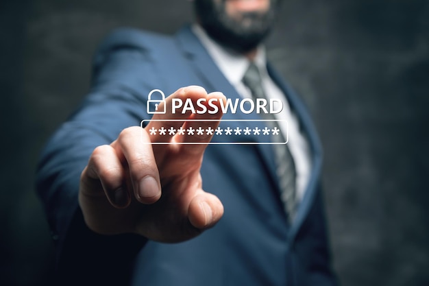 Password field and padlock