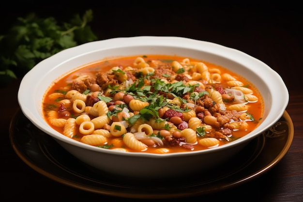 Pasta Fagioli Soup with Bacon Italian Recipe