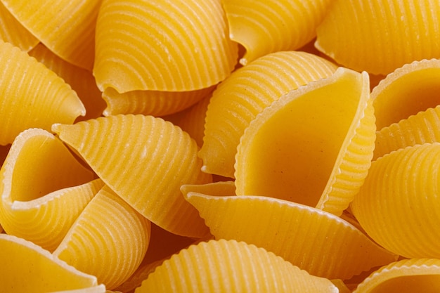 Pasta products in the form of a shell texture