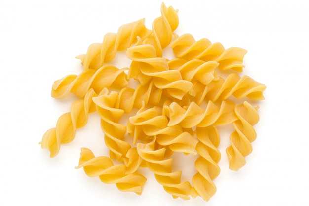 Pasta spiral isolated on the white.