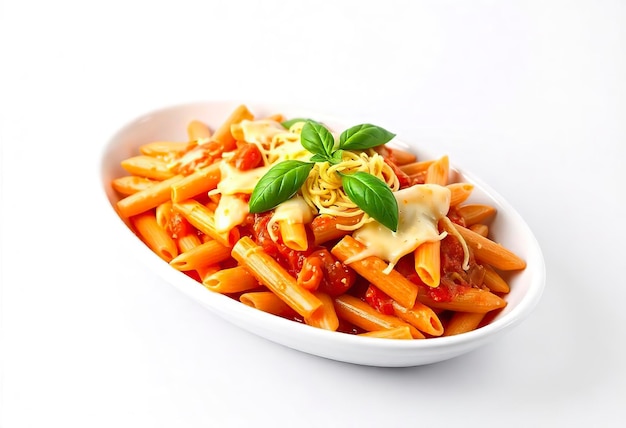 Photo pasta with basil pasta with vegetables scene