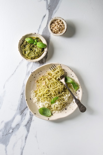 Pasta with pesto sauce