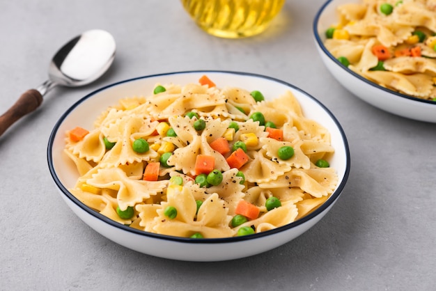 Pasta with vegetable food