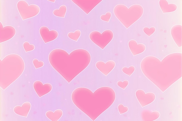 Pastel background with hearts. Digital illustration