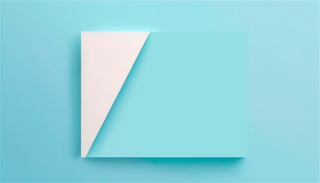 Photo pastel blue empty paper texture background template banner for advertising rectangular geometric shapes copy space space for text ai generated