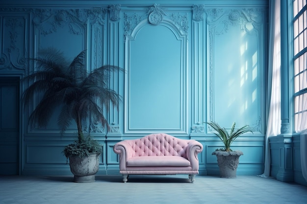 Pastel Blue Room Generative AI