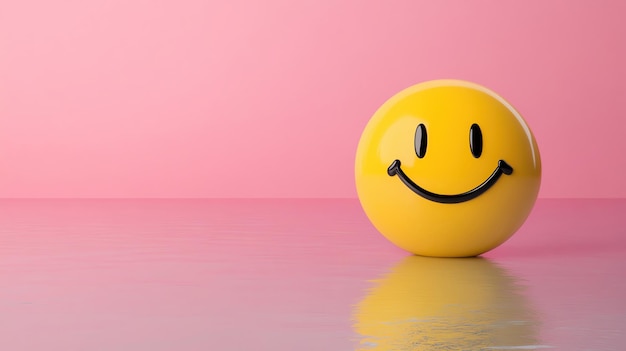 Pastel brightly colored image of Harveys yellow smiley face with a serene and tranquil background