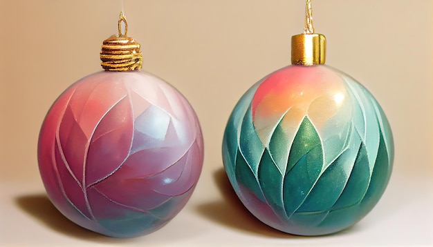 Pastel christmas tree ball baubles as decoration for christmas