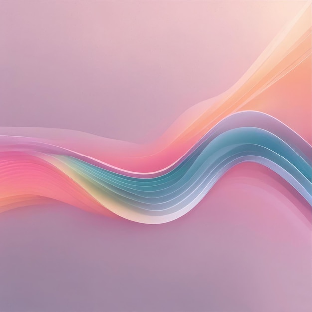 Photo pastel color 3d abstract wavy lines liquid shapes soft and smooth fluid background