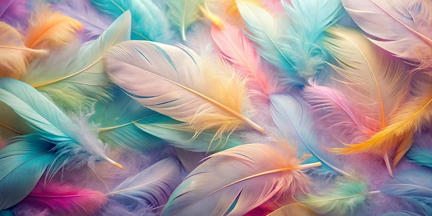 Pastel Color Feather Abstract Background