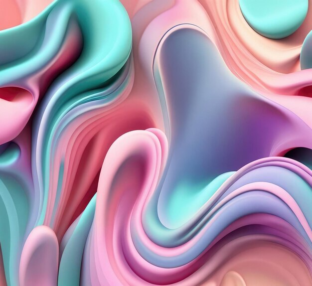 Pastel colored 3d wavy amp curvy background