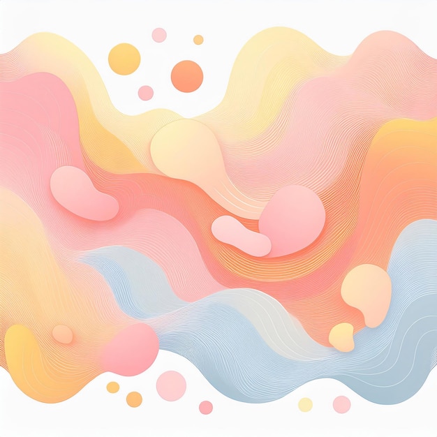 Photo pastel colored flowing shapes creating a modern abstract background pattern