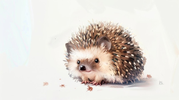 pastel colored little hedgehog in children book illustration