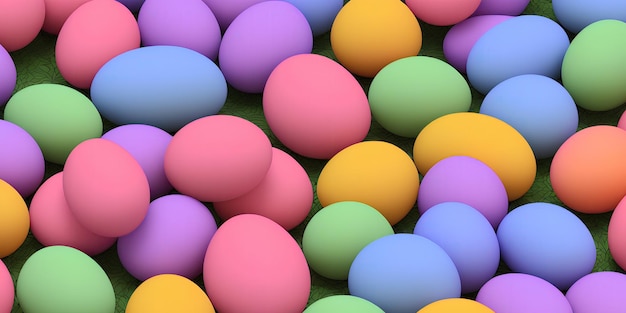 Pastel colorful easter eggs background