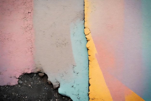 Pastel colors asphalt wall