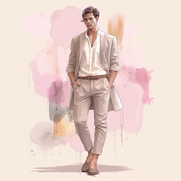 Pastel colors man fashion