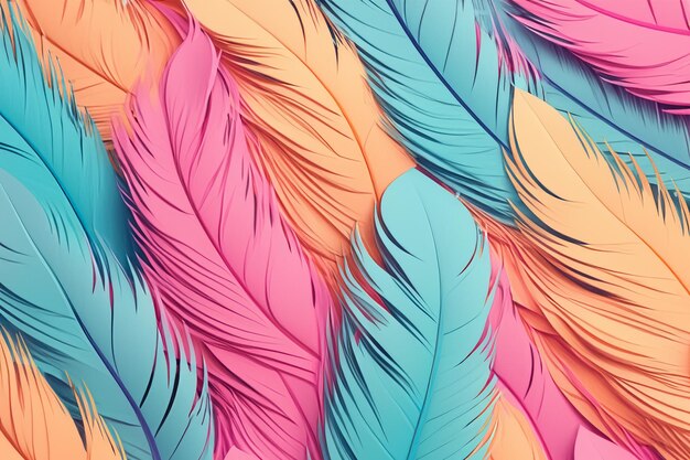 Photo pastel colour feather abstract background