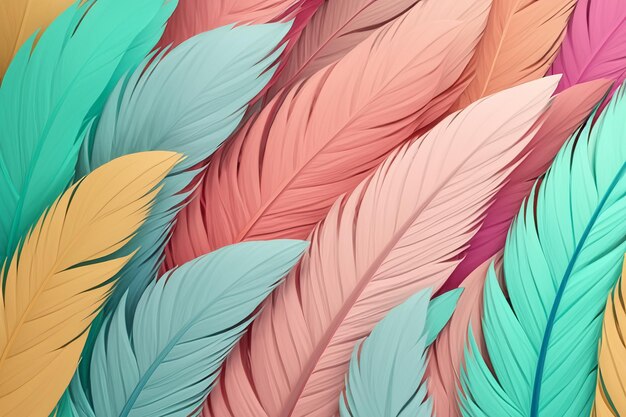 Photo pastel colour feather abstract background