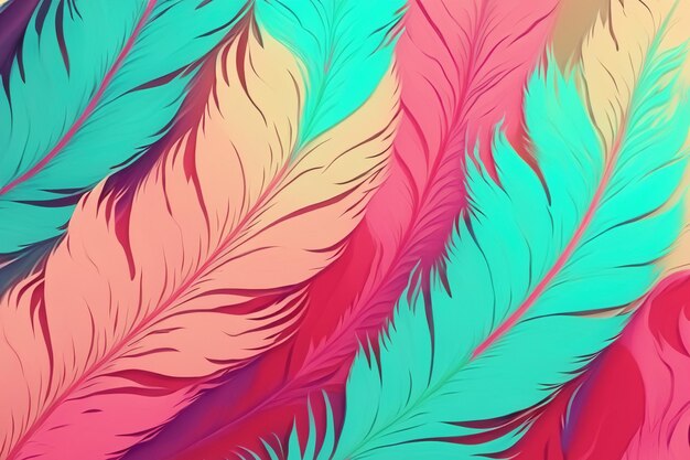 Photo pastel colour feather abstract background