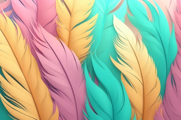 Photo pastel colour feather abstract background