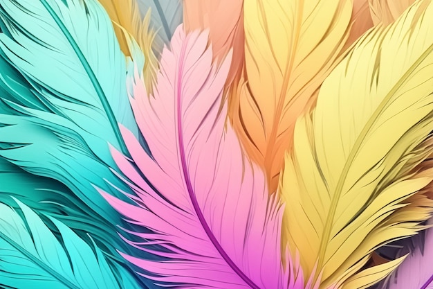 Photo pastel colour feather abstract background