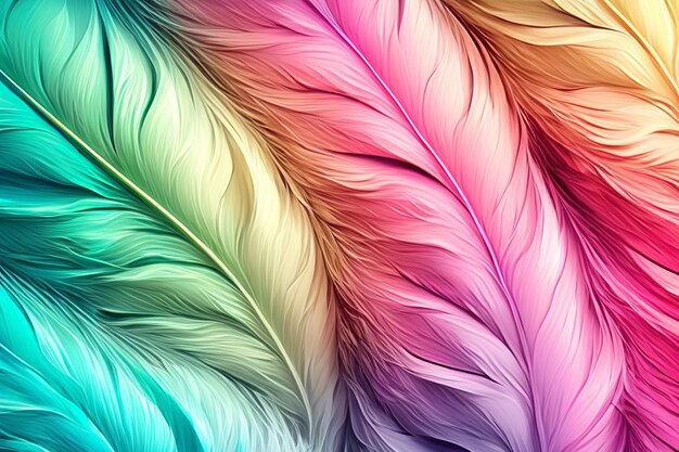 Photo pastel colour feather abstract background