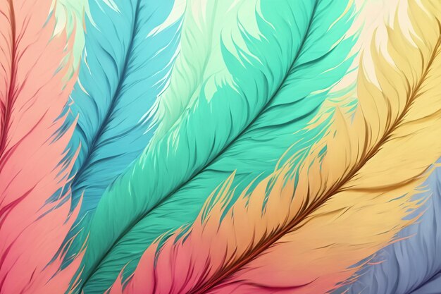 Photo pastel colour feather abstract background