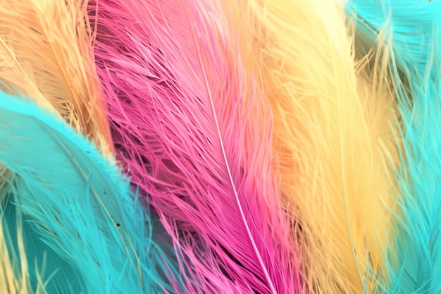 Photo pastel colour feather abstract background