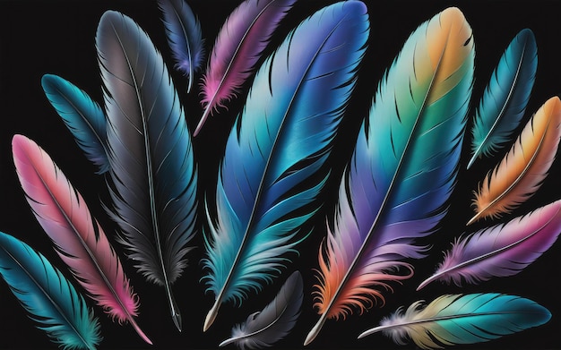 pastel colour feather abstract background