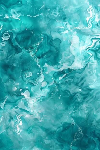 Photo pastel cyan mint liquid marble watercolor background with white brush stains and lines