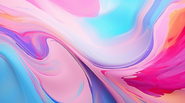 Pastel Dreams Abstract Colorful Bright Pastel Colors in Liquid Acrylic