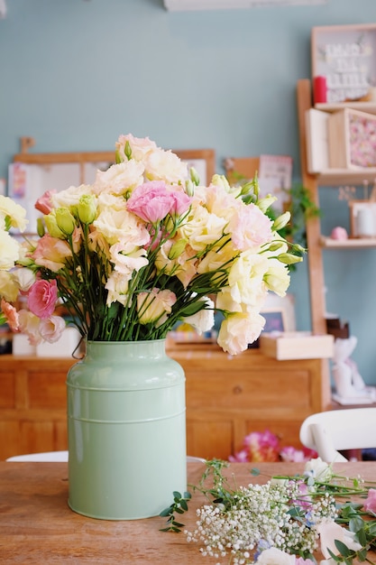 pastel flower in vase.