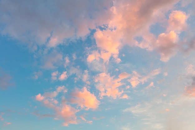 Pastel Gentle colors of Sunset Sunrise Sundown Sky with colorful clouds