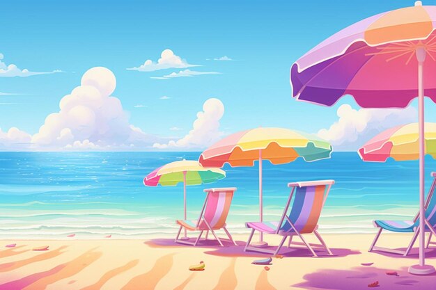 Pastel Gradient Beach and Sky for Buon Ferragosto