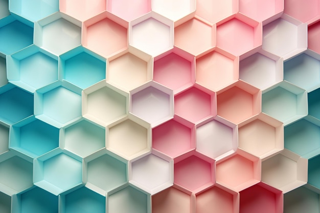 Pastel Gradient Paper Hexagon Pattern