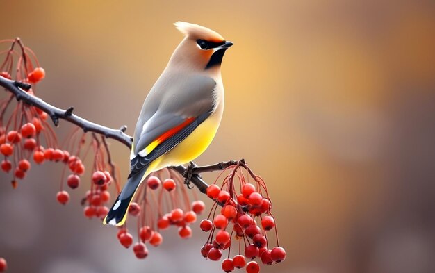 Pastel Illustration Bird on Tree Branch Generative AI