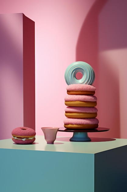 Photo pastel palette a whimsical photography journey through a colorful bakery ai generated