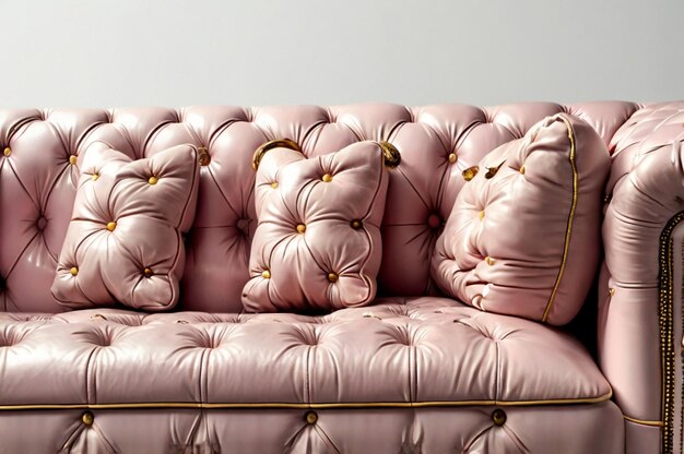 Photo pastel pink chesterfield sofa