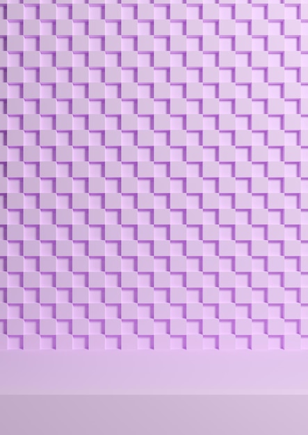 Pastel purple  3D simple minimal product display background side view on checkered crisscross patter