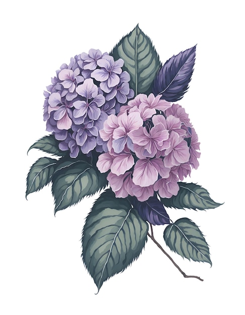 Pastel purple and pink hydrangea Generative AI