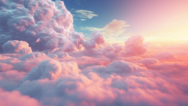 Photo pastel sky a beautiful blend of soft colors in the clouds soft hues of the sky a pastel palette