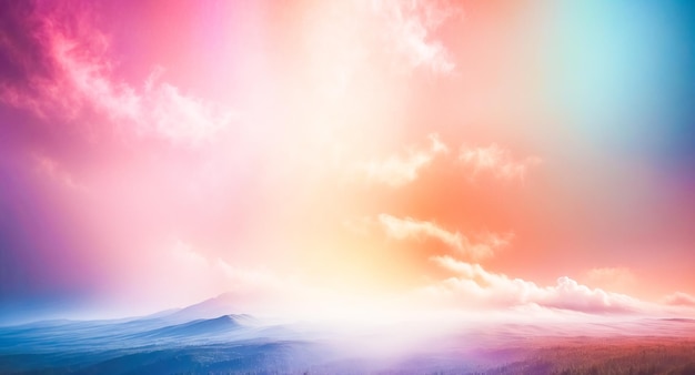 Photo pastel sky over mountain range