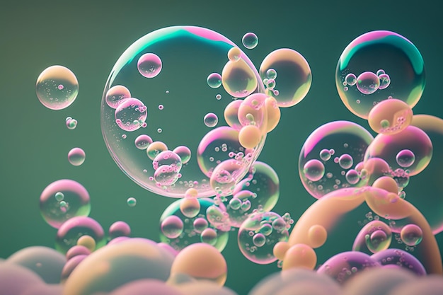 Pastel soap bubbles background Generative AI