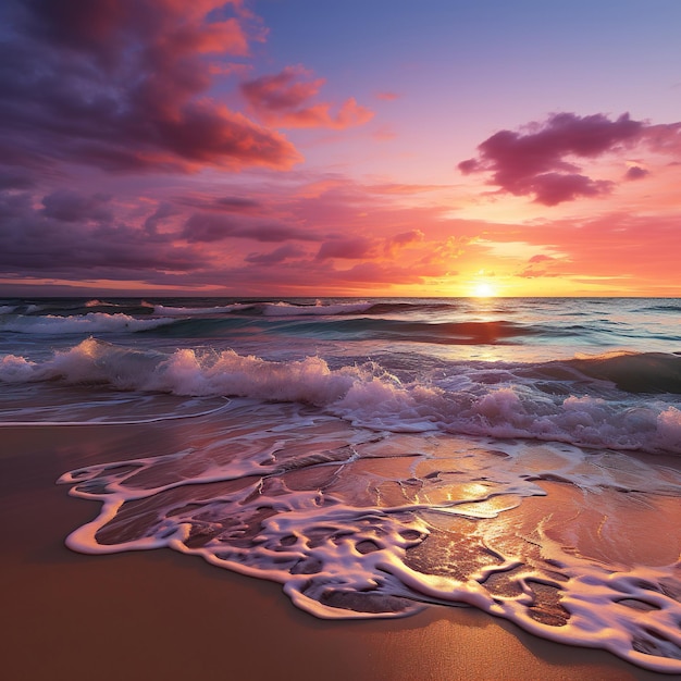 Pastel Sunset on the Beach Backgrounds