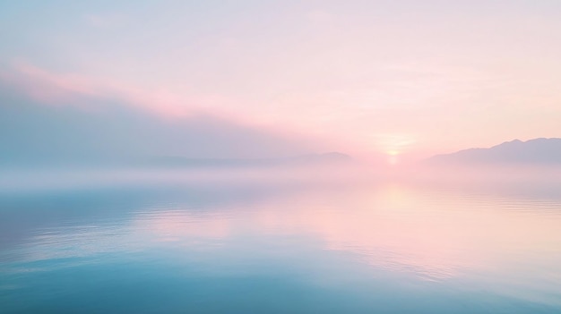 Photo pastel sunset over calm lake